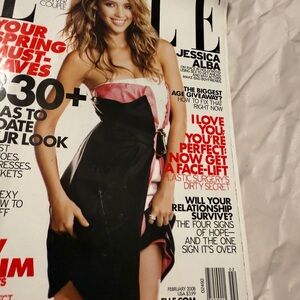 Elle Magazine Cover with Black and Pink Dress🩷🤍🖤GREAT CONDITION